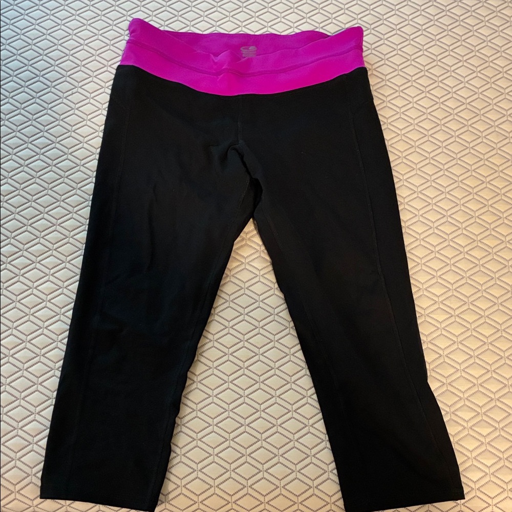 Champion Black Leggings with Pink Waistband